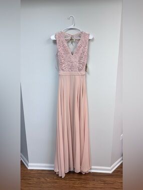 NWT Altar’d State Elegant Lace Bodice Pink Floor Length Dress XS